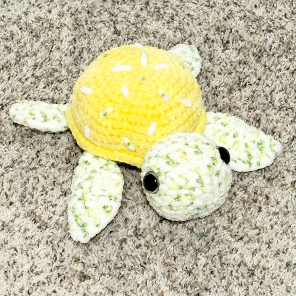 Handmade Crochet Turtle, Amigurumi  Stuffed turtle, meet Lemon Lime  Turtle